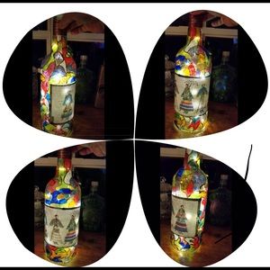 Hand Painted Lighted Bottle